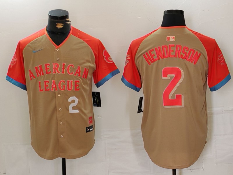 Men Baltimore Orioles #2 Henderson Orange All star 2024 Nike MLB Jersey style 3